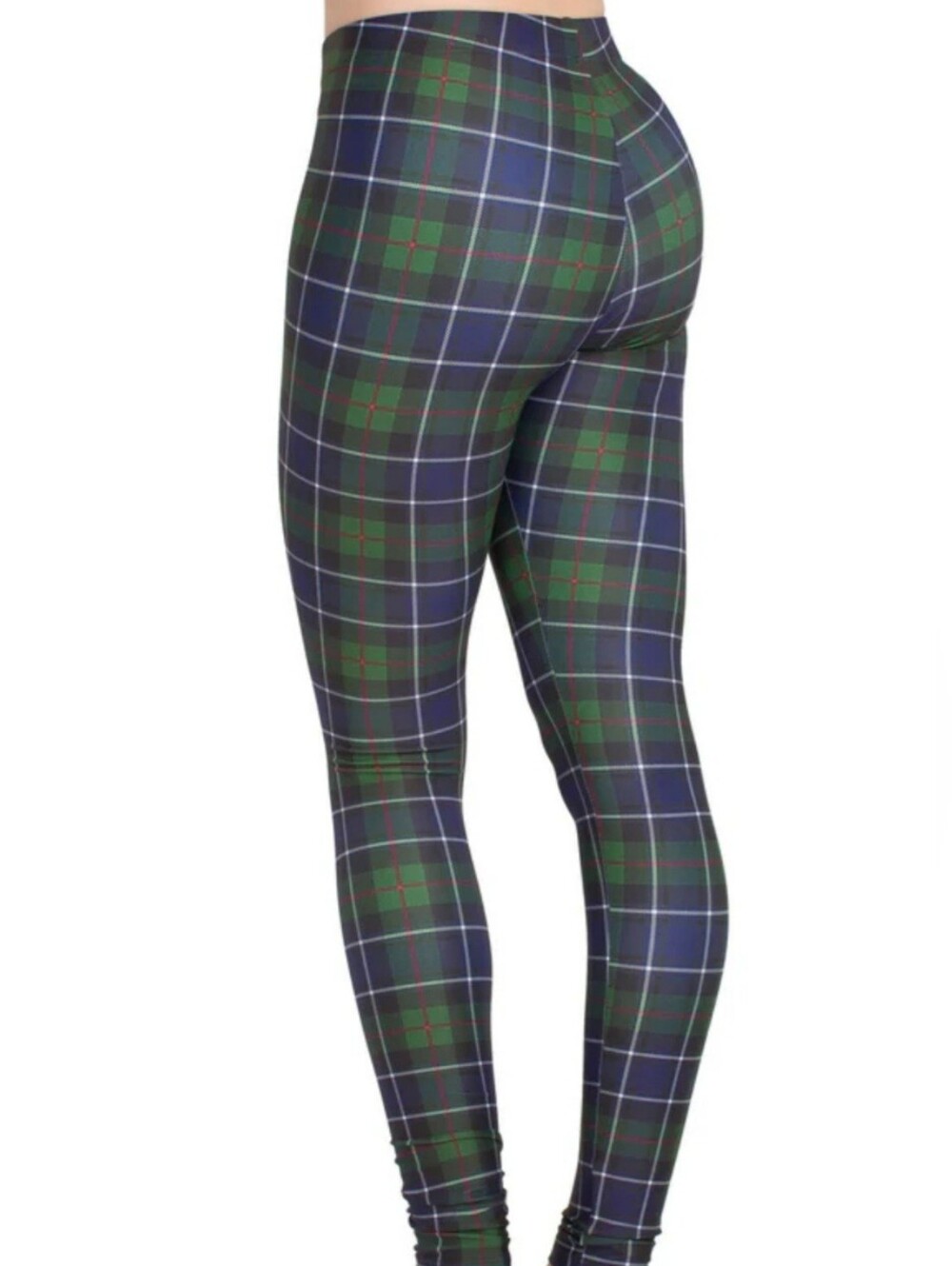 Poprageous Blue & Green Great Scott Leggings Size XL, Punk, Plaid, Tartan - Picture 3 of 8